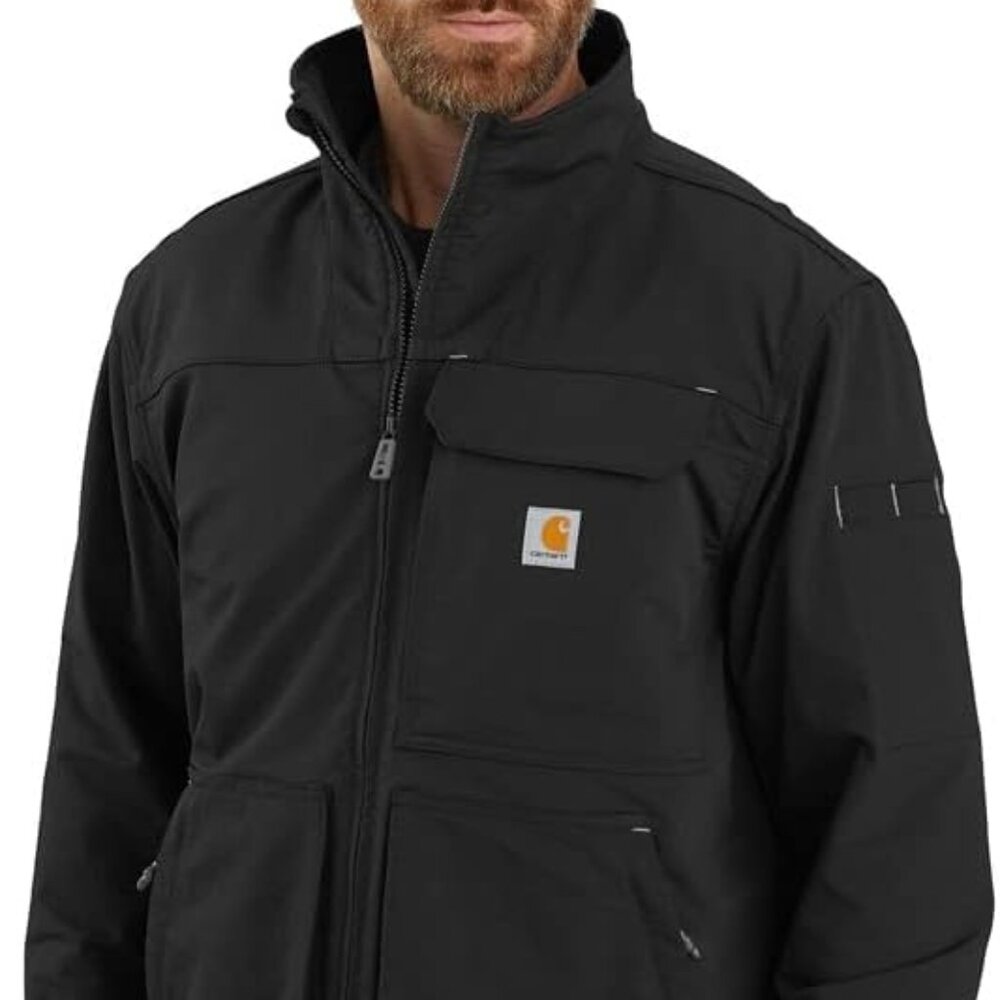 Carhartt Super Dux Relaxed Fit Mock-Neck Rain Defender Black Jacket OJ5342-M 3XL